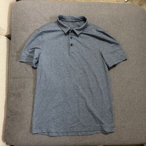 Lululemon Blue Grey Melange Polo Shirt Size M